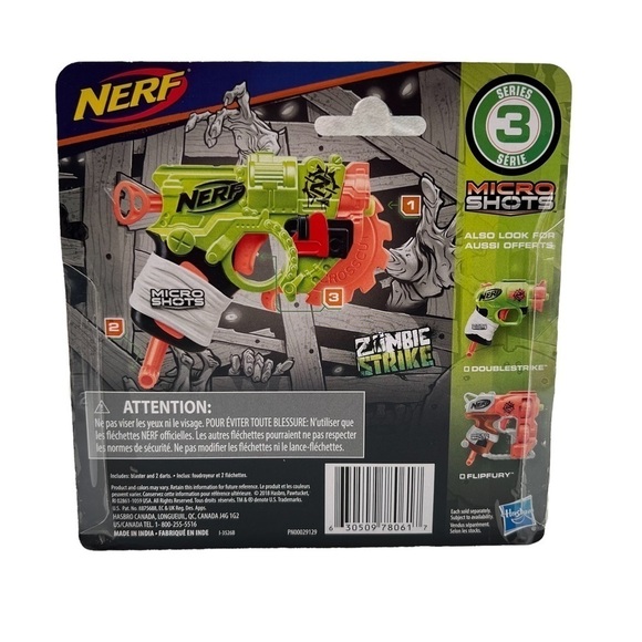 NWT Nerf MicroShots Zombie Strike Crosscut Dart Blaster Toy - Picture 2 of 2